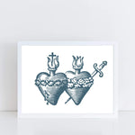 Hearts of Jesus and Mary, Sacred Heart and Immaculate Heart, Catholic print, Immaculate Heart of Mary, Sacred Heart of Jesus, Catholic art