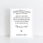 Why Do You Worry St. Francis de Sales print // Catholic Art Print // Confirmation New Job Wedding Ordination Easter RCIA Poster